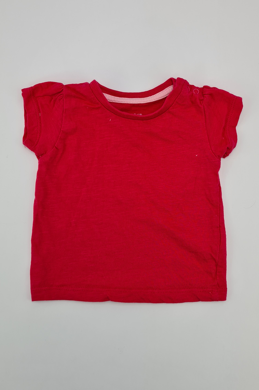 3-6 mois - T-shirt rose vif (Primark)