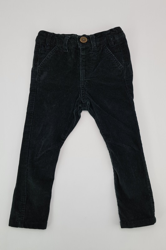 12-18m - Pantalon en velours côtelé noir
