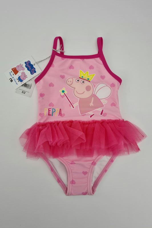 9-12m - Animated Kids Character Pink Heart Swimsuit (Mothercare)