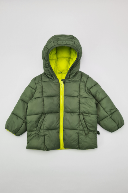 6-9m - Green Puffer Jacket (Benetton Baby)