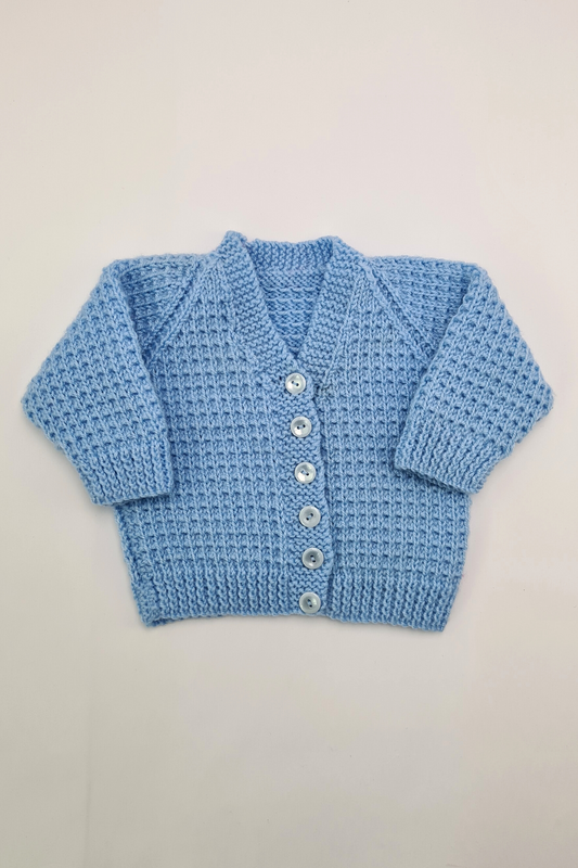 3-6 mois - Cardigan en tricot bleu