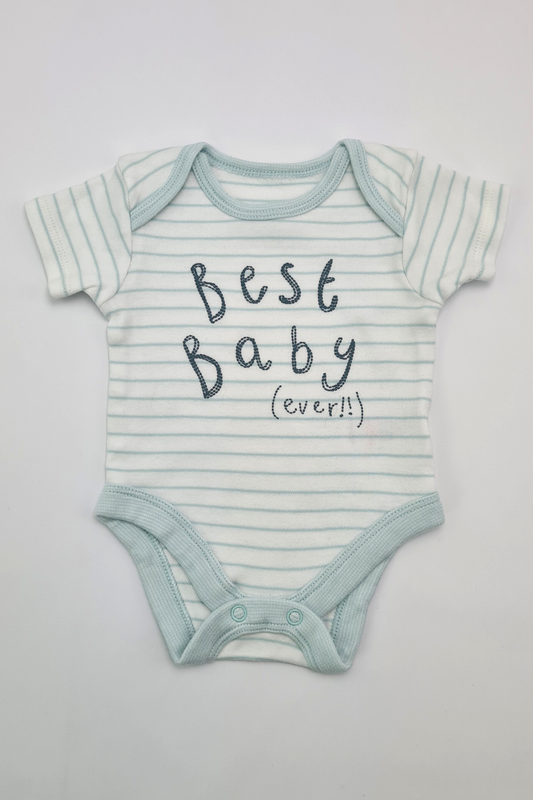 0-3m - 100% Cotton 'Best Baby' Bodysuit (George)