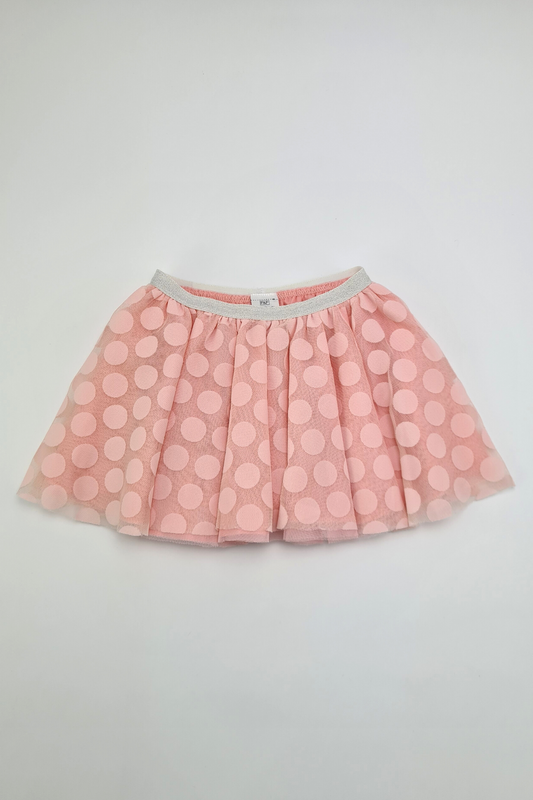 9-12m - Light Pink Spot Print Skirt (F&F)