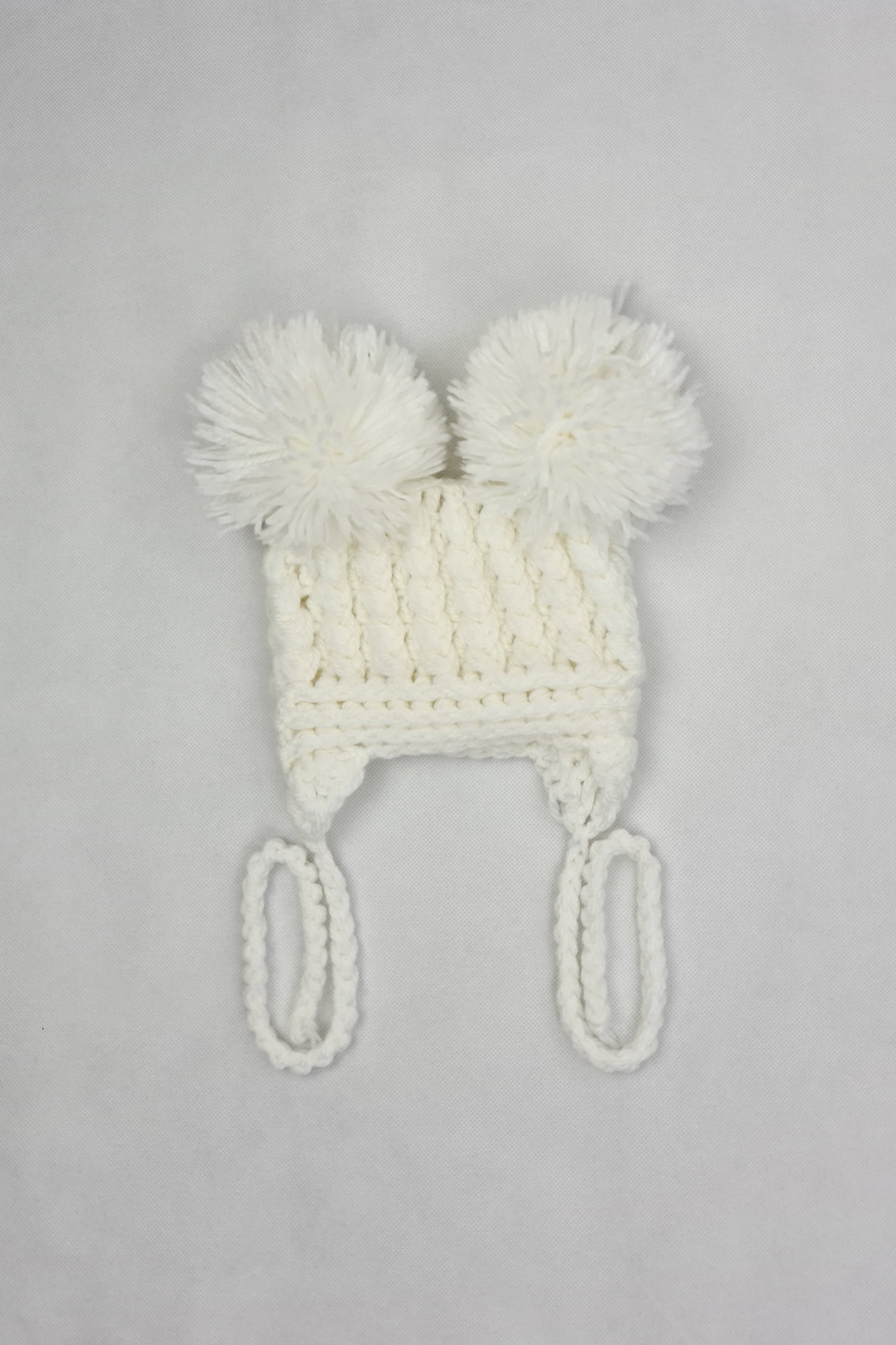 6-12m Knitted White Hat - Precuddled.com