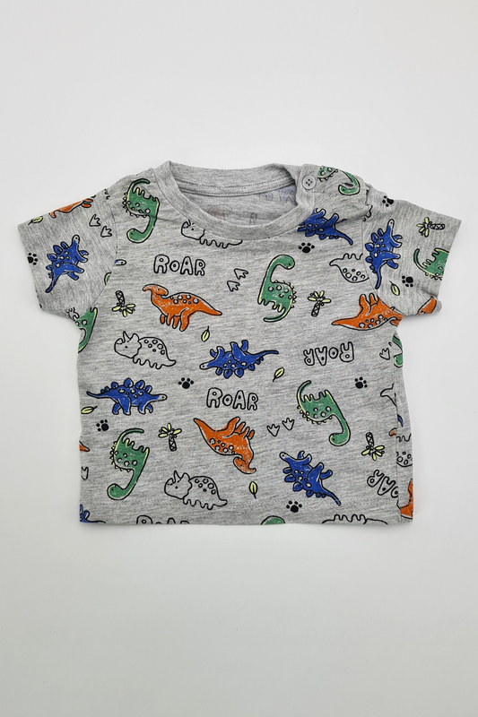 0-3m - 'Roar' Dinosaur T-shirt