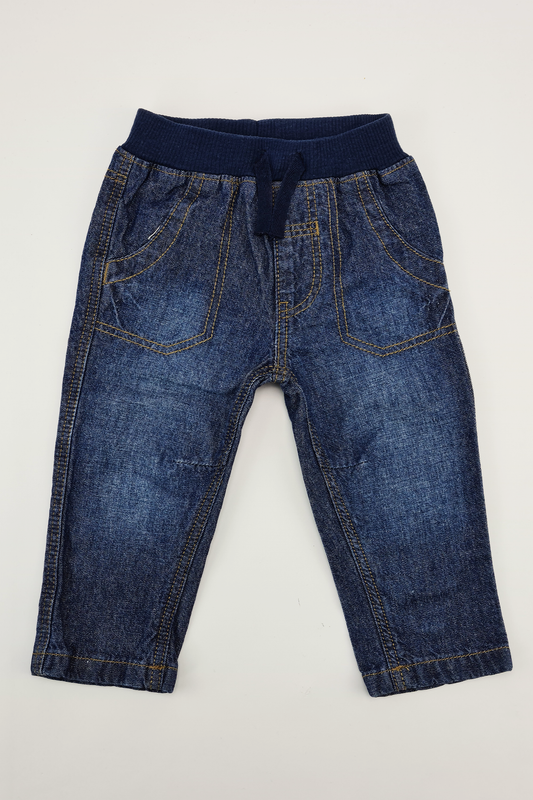 3-6m - Mid Blue DenimJeans (George). 100% Cotton