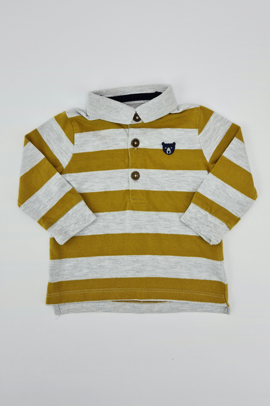 0-3m - Striped Rugby Shirt (F&F)