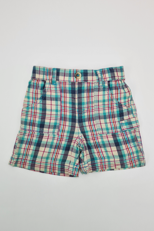 6-9m - Plaid Shorts (M&S)