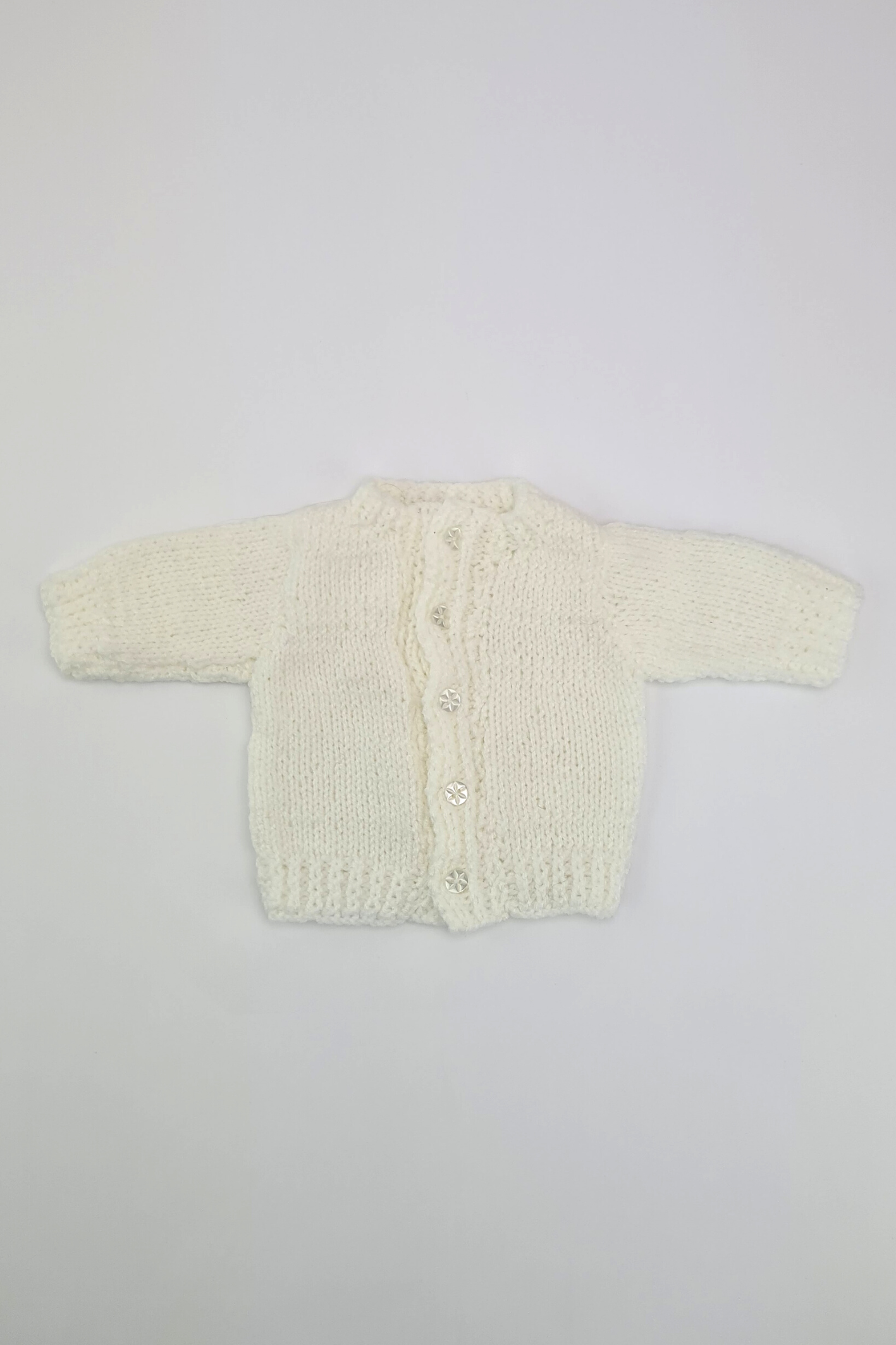 Newborn - White Knit Cardigan