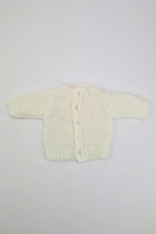Newborn - White Knit Cardigan