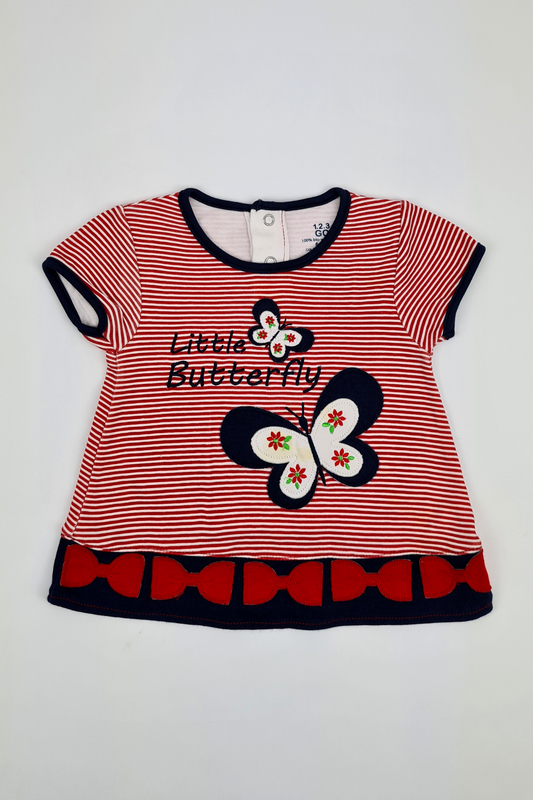 6–9 Monate – T-Shirt „Little Butterfly“ *Messy Days*