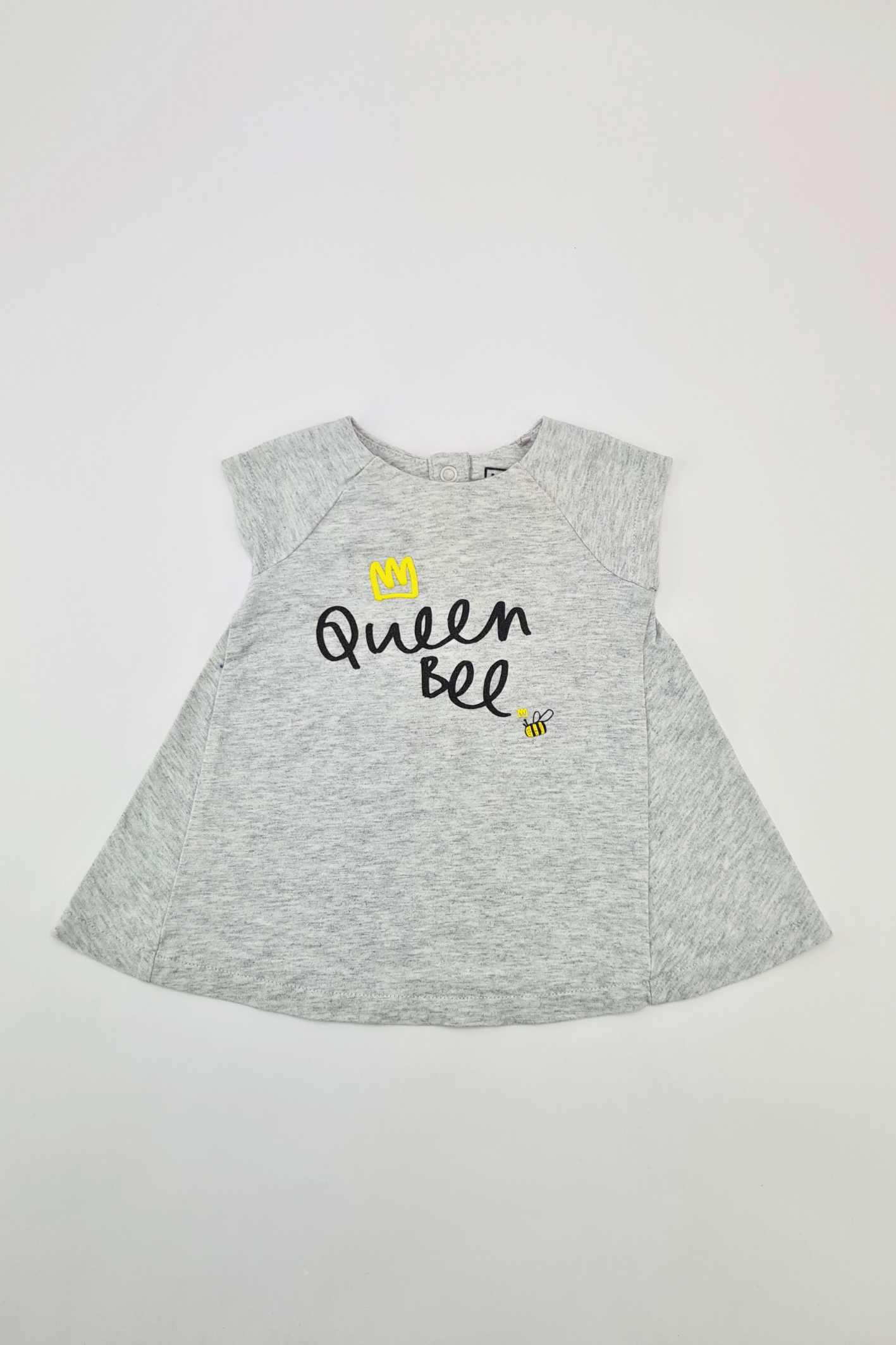 Newborn - 10lbs 'My Queen Bee' Grey Dress (My K)